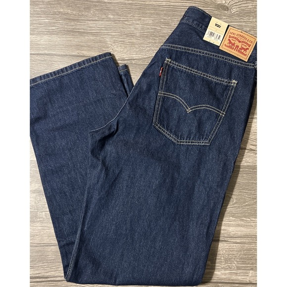 Levi's Low Pro Dark Wash High Rise Relaxed Straight Leg Jeans Sz 31 (34x31) NWT - Picture 2 of 14